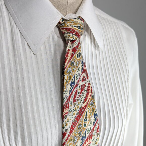 GANT 100% silk necktie colourful vintage floral paisley neck tie made in Italy - Picture 9 of 9